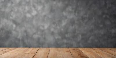 Light wood table top on blur white gray abstract background - can be used for display or montage your products. photo