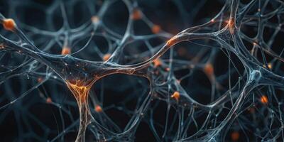 Macro presentation of neural network in the human nervous system. photo