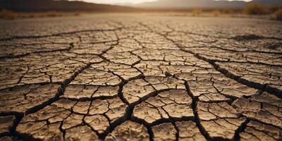 Global warming issue, ground land are dry, drought conditions. photo