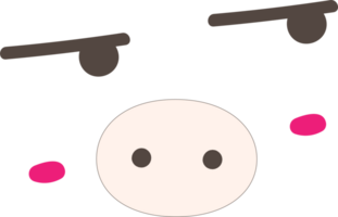 Pig bored face emoji illustration on transparent background. png