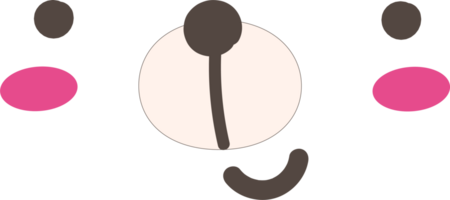 Bear happy face emoji illustration on transparent background. png