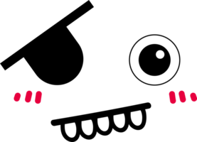 Cartoon shy face emoji illustration on transparent background. png