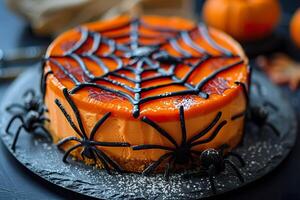 Spider Web Halloween Cheesecake photo