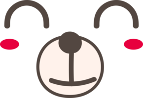 Bear happy face emoji illustration on transparent background. png