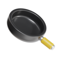 frying pan 3d icon, transparent background png