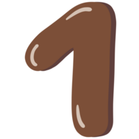 Font Number One Symbol Brown png