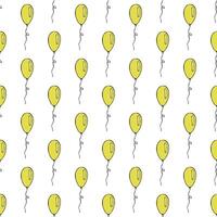 Holiday seamless pattern with flying balloon doodle for decorative print, wrapping paper, greeting cards, wallpaper and fabric vector