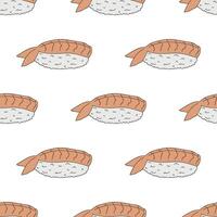 Seamless pattern with sushi for decorative print, wrapping paper, menu, wallpaper and fabric vector