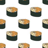Seamless pattern with sushi for decorative print, wrapping paper, menu, wallpaper and fabric vector