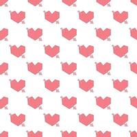 Seamless pattern with hand drawn heart doodle for decorative print, wrapping paper, greeting cards and fabric vector