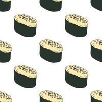 Seamless pattern with sushi for decorative print, wrapping paper, menu, wallpaper and fabric vector