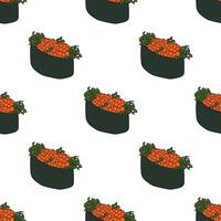 Seamless pattern with sushi for decorative print, wrapping paper, menu, wallpaper and fabric vector