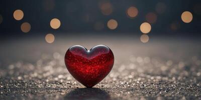 Love background concept with a red heart-shaped object as the basis of the design. photo