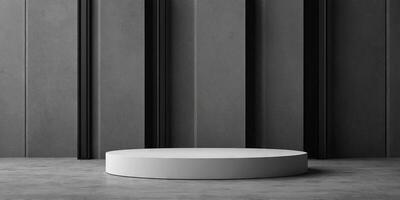 platform Podium Display Mockup Minimal mockup for product showcase banner in colors Modern promotion Geometric shape background with empty space Black and white colors. photo
