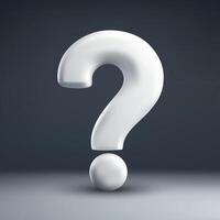 White 3D Question Mark on Dark Background vector