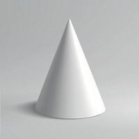 Minimalist White Cone on Smooth Gray Background vector