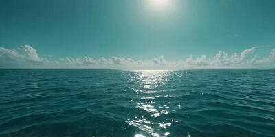 A solid sea green background that creates a serene and natural visual for highlighting products or objects in the foreground The cool sea green color adds a sense of calm and freshness,. . photo