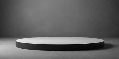 platform Podium Display Mockup Minimal mockup for product showcase banner in colors Modern promotion Geometric shape background with empty space Black and white colors. photo