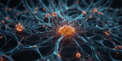 Abstract background of high tech process involving linked cells in the neural network concept. . photo