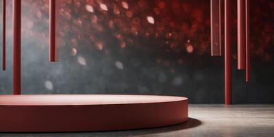 red podium for product presentation Abstract background. photo