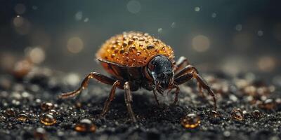 A close-up that brings into focus the tiny creature responsible for transmitting various pathogens. photo