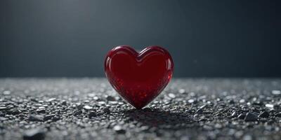 Love background concept with a red heart-shaped object as the basis of the design. . photo