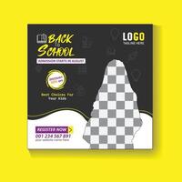 Back to school social media post design template vector