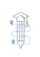 Education concept,distant learning, next level success,online university,creative writing or storytelling,higher achievement vector