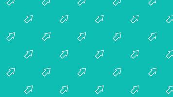 Seamless loop animation of white arrows rotating across vibrant teal background, Perfect for dynamic backgrounds, presentations, or digital design video