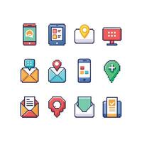 Contact Icon Set Collection Illustration vector
