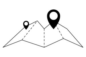 Map with two location pins vector