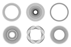 Set of Geometric circle drawing decorative pattern spirograph vector