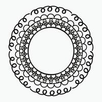 symmetrical black and white circular design, intricate and visually appealing artwork vector