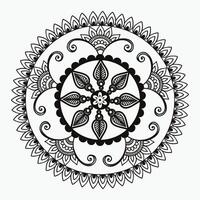 symmetrical black and white circular design, intricate and visually appealing artwork vector