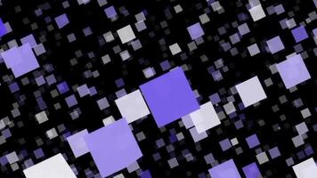 An abstract animation of blue squares cube on dark background. loop motion. video