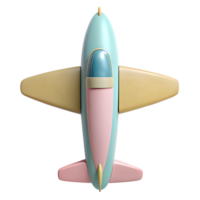 Top view of, Model plane,airplane on pastel color. isolated on background png