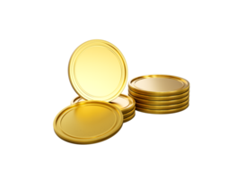 3d Stack Of Golden Coins Shiny Rounded Coins Stack 3d Illustration png