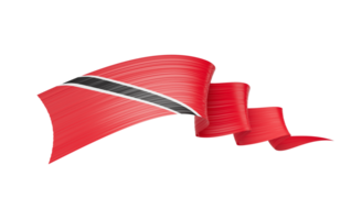 3d Flag Of Trinidad And Tobago 3d Wavy Shiny Ribbon 3d Illustration png
