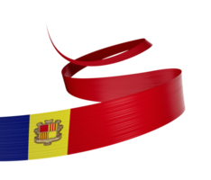 3d Flag Of Andorra 3d Waving Ribbon Flag, 3d illustration png