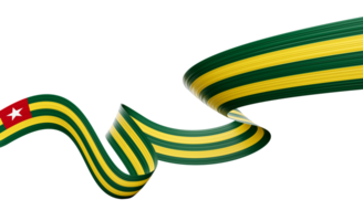 3d Flag Of Togo 3d Shiny Waving Togo Ribbon Flag 3d Illustration png