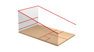 3D Rendering Of A Squash Court With Red Lines Marking Wooden Parquet And White Walls 3D Illustration png