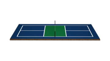 3D Pickleball Court With A Net, Blue Floor And White Lines Marking The Boundaries 3D Illustration png