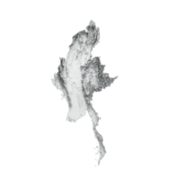 Myanmar Burma Map Gray And White Shaded Relief Textured Map 3D Illustration png