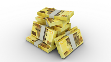 3d rendering of Stacks of 100 Zimbabwean dollar notes. bundles of Zimbabwean currency notes isolated on transparent background png