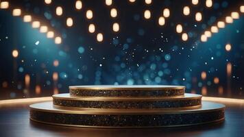 glamorous podium with bokeh effect for high end product presentation. . photo