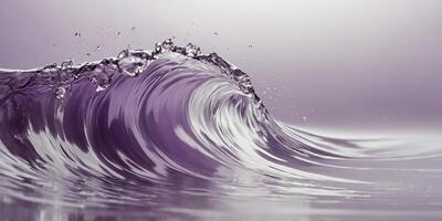 A bright lilac wave, soft and mystical, sweeping smoothly over a white backdrop, presented in a crystal-clear high-definition image. photo