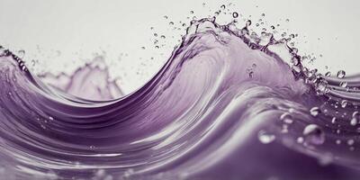 A bright lilac wave, soft and mystical, sweeping smoothly over a white backdrop, presented in a crystal-clear high-definition image. photo