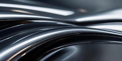 Metallic background featuring a polished platinum surface, with bright, crisp reflections, ideal for luxurious, high-end product displays or sophisticated event decor. . photo