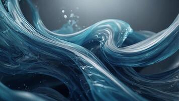Abstract background with smooth, blue, flowing curves reminiscent of smoke or water. photo
