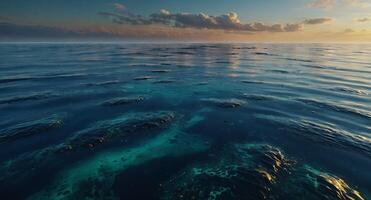 oil spill in the ocean, symbolizing the devastating effects of pollution on marine life and ecosystems. photo